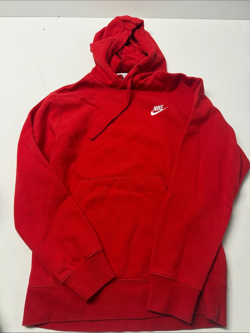 Nike Red women’s Pullover Hoodie with White Swoosh